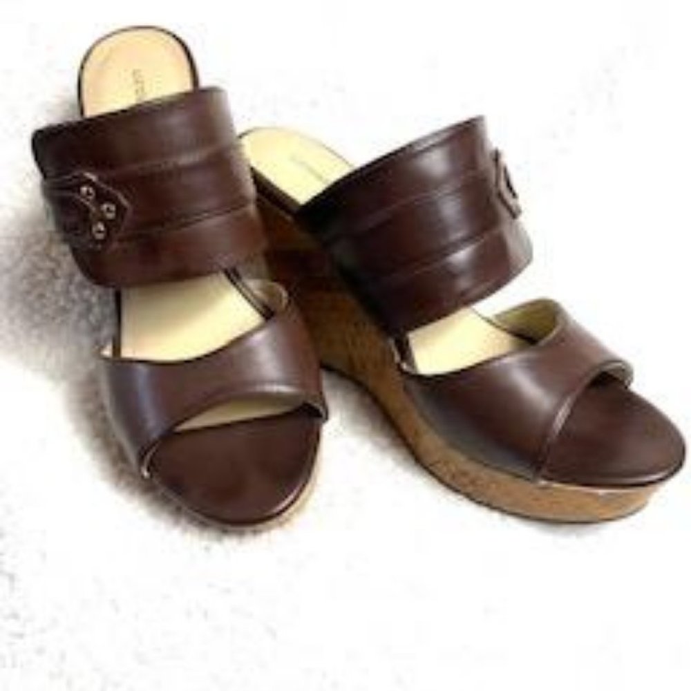 Liz Claiborne Cork Wedge Women Sandals - Picture 8 of 11